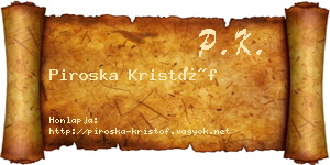 Piroska Kristóf névjegykártya