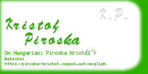 kristof piroska business card